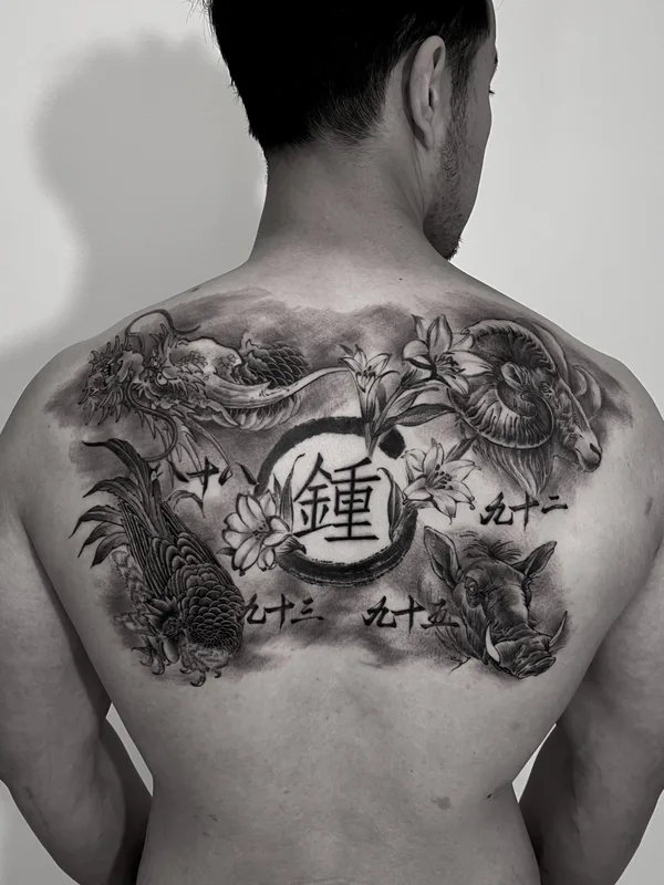 male black and grey black and grey tattoo on full back #82013 | Tattoo Artist Jay Han