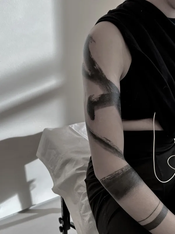 black blackout tattoo on full sleeve #82016 | Tattoo Artist Jay Han