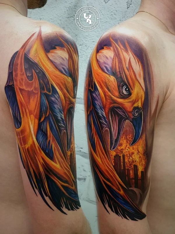 male color realism tattoo on full sleeve #82139 | Tattoo Artist Юрий Куйдунен 