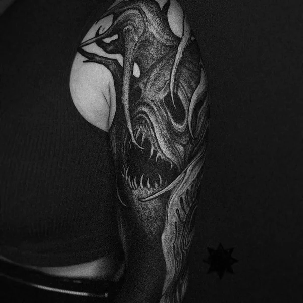 Биомеханика tattoo by Deni Aktemirov in Санкт-Петербург