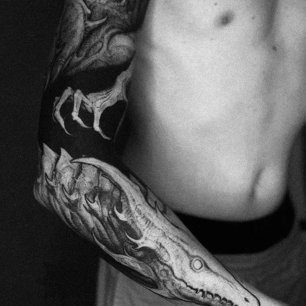 Биомеханика tattoo by Deni Aktemirov in Санкт-Петербург