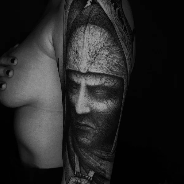 Биомеханика tattoo by Deni Aktemirov in Санкт-Петербург