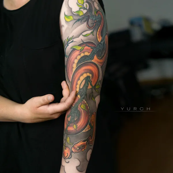 New School tattoo by Юрий Черных in Екатеринбург