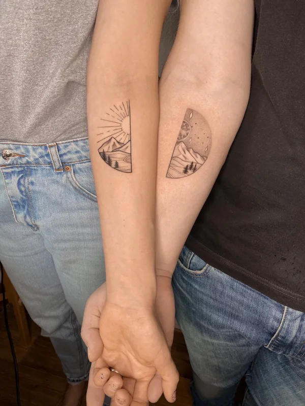 black linework татуировка на forearm #82215 | Тату мастер Лейла Куприна