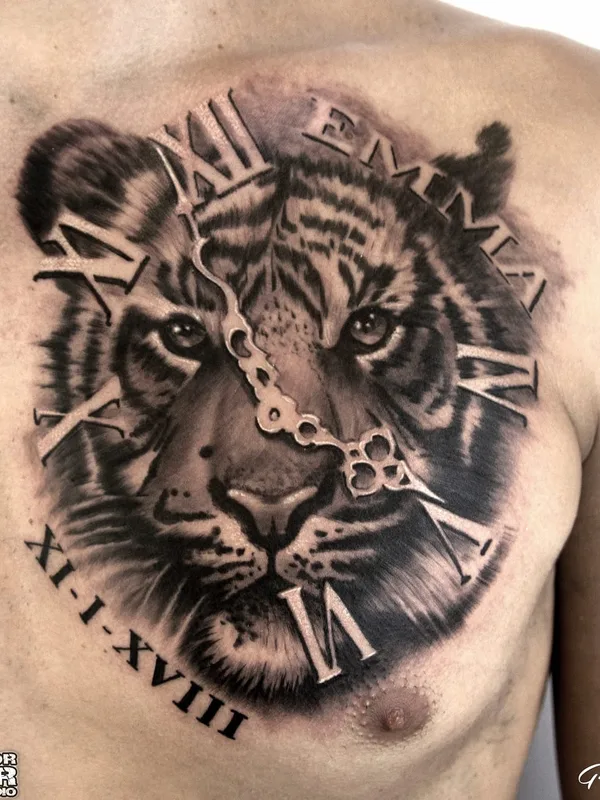 male black and grey realism tattoo on chest #82370 | Tattoo Artist Dominik Goralczyk