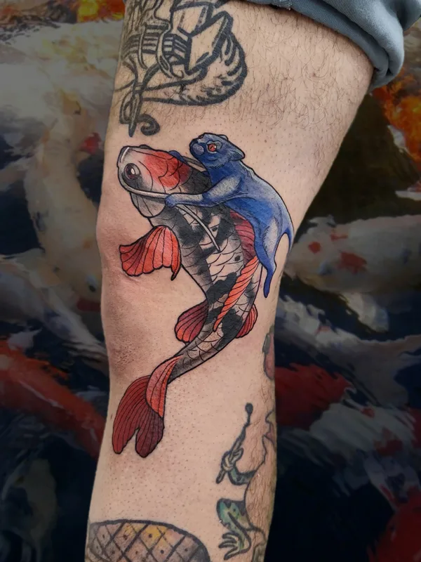 male color authorsstyle татуировка на thigh #82396 | Тату мастер Ксеня Бугимен