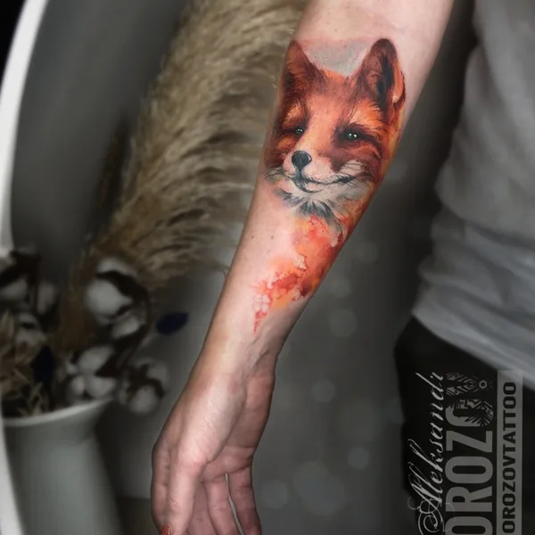 Watercolor tattoo by Alex Morozov in Berlin