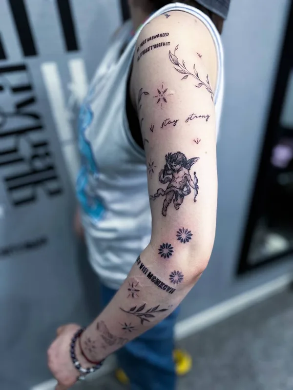 black fineline татуировка на forearm #82473 | Тату мастер Карина Волкова