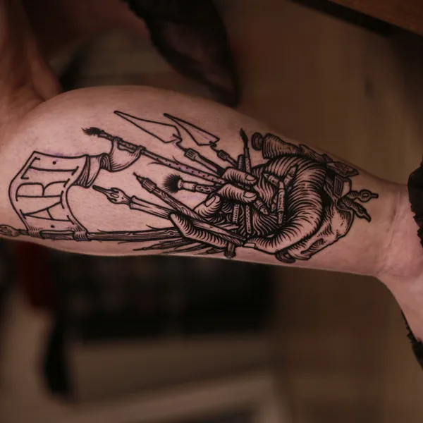 engraving tattoo by Антон Илларионов in Moscow