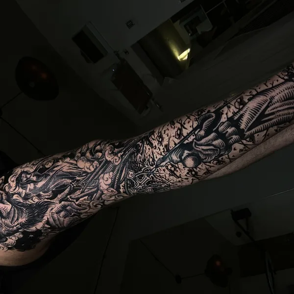 engraving tattoo by Антон Илларионов in Moscow