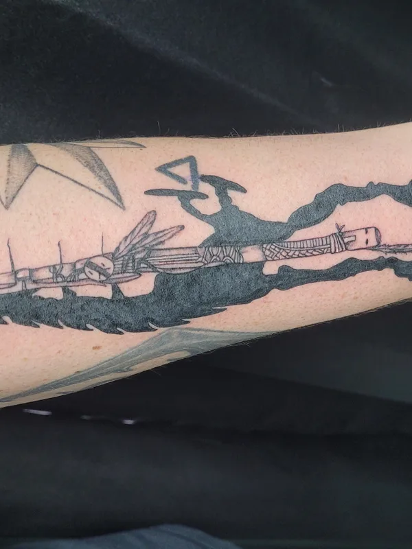 black blackwork Tatuaggio su forearm #82529 | Tatuatore Savannah Victoria