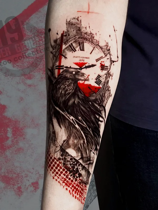 male color trashpolka Tatuagem em forearm #82568 | Tatuador Антон Козловских