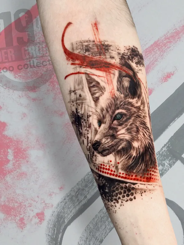 male color trashpolka Tatuagem em forearm #82570 | Tatuador Антон Козловских