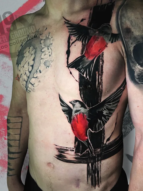 male color trashpolka Tatuagem em stomach #82571 | Tatuador Антон Козловских