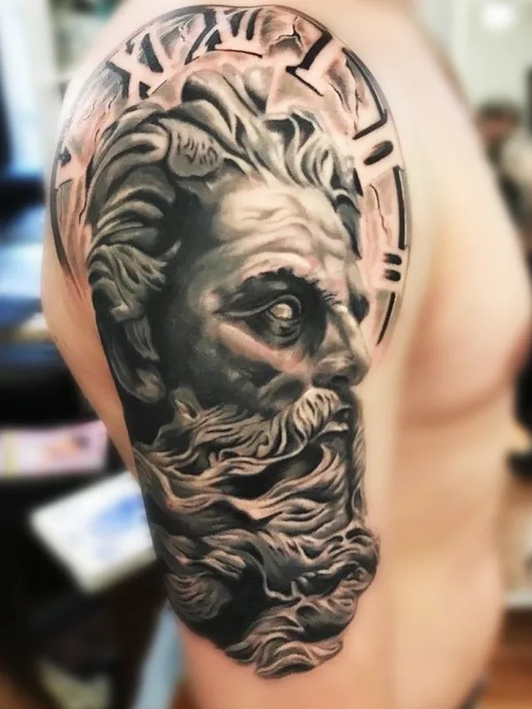 male blackandgrey realism 타투 부위 shoulder #82627 | 타투이스트 Алексей Шитов