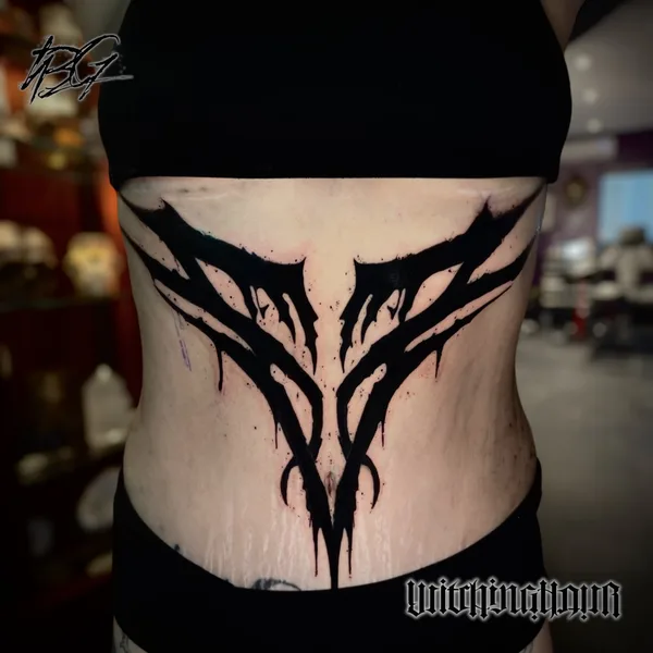 avant-garde tattoo by Bobby Grey in Amsterdam