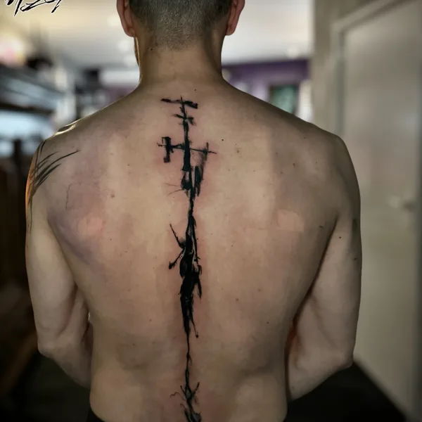 avant-garde tattoo by Bobby Grey in Amsterdam