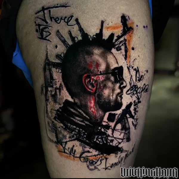 avant-garde tattoo by Bobby Grey in Amsterdam
