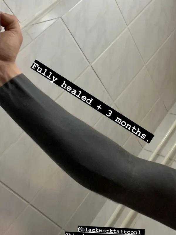 black blackout tattoo on forearm #82732 | Tattoo Artist Bobby Grey