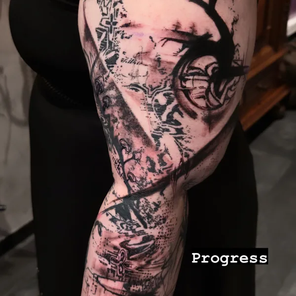 avant-garde tattoo by Bobby Grey in Amsterdam