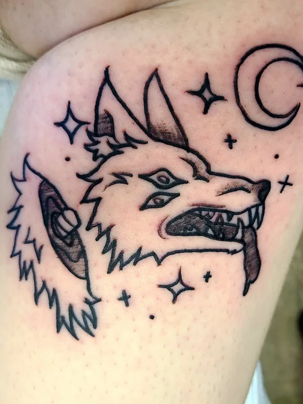 black blackwork Tatuagem em thigh #82844 | Tatuador Gnaski Helloms