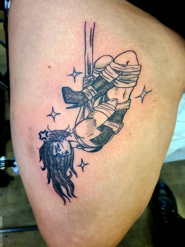 black blackwork Tatuagem em thigh #82847 | Tatuador Gnaski Helloms