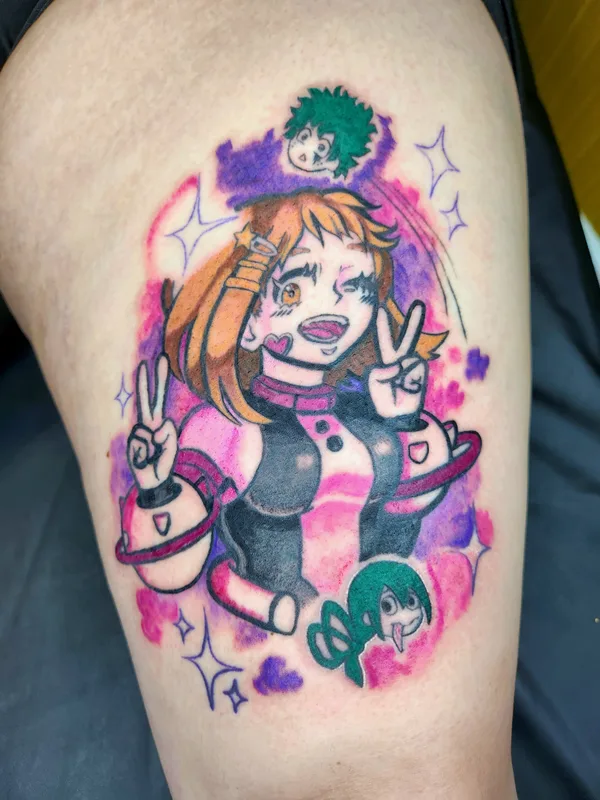 color anime Tatuagem em thigh #82848 | Tatuador Gnaski Helloms