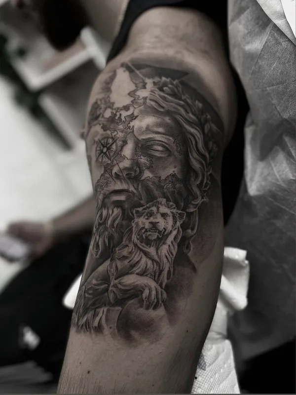 black and grey realism 타투 부위 bicep #82880 | 타투이스트 Владислав Трэйк
