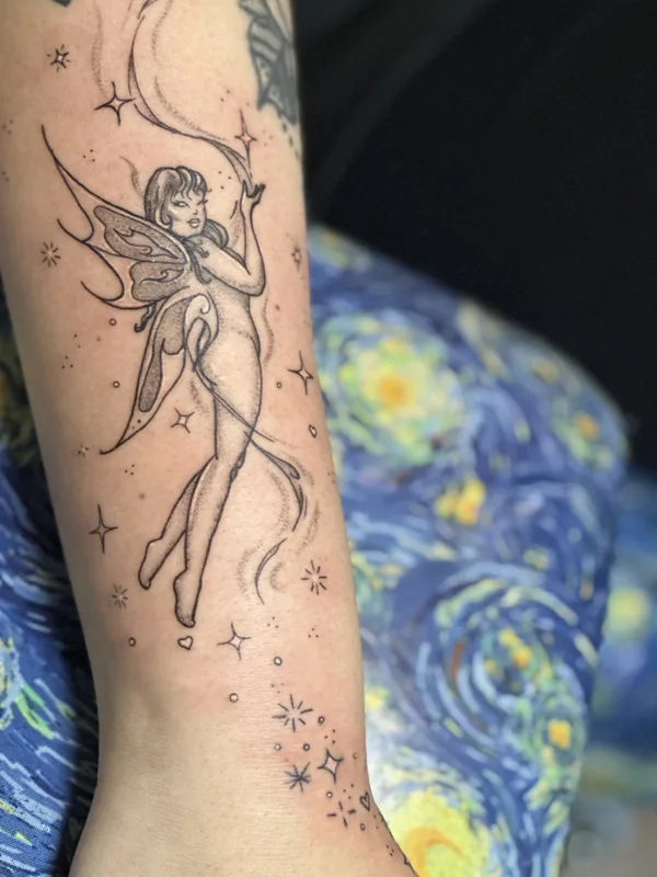 female black and grey fineline татуировка на forearm #82962 | Тату мастер Nalette Rondon