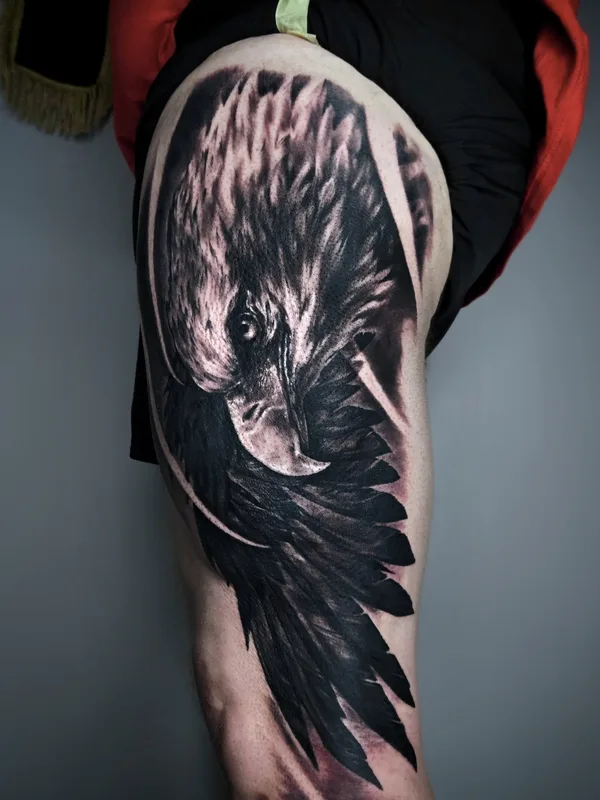 male blackandgrey realism 타투 부위 leg #83020 | 타투이스트 Pavel Zubkov