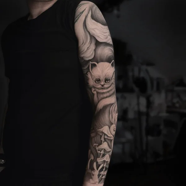 Graphic tattoo by Анастасия Шарм in Moscow