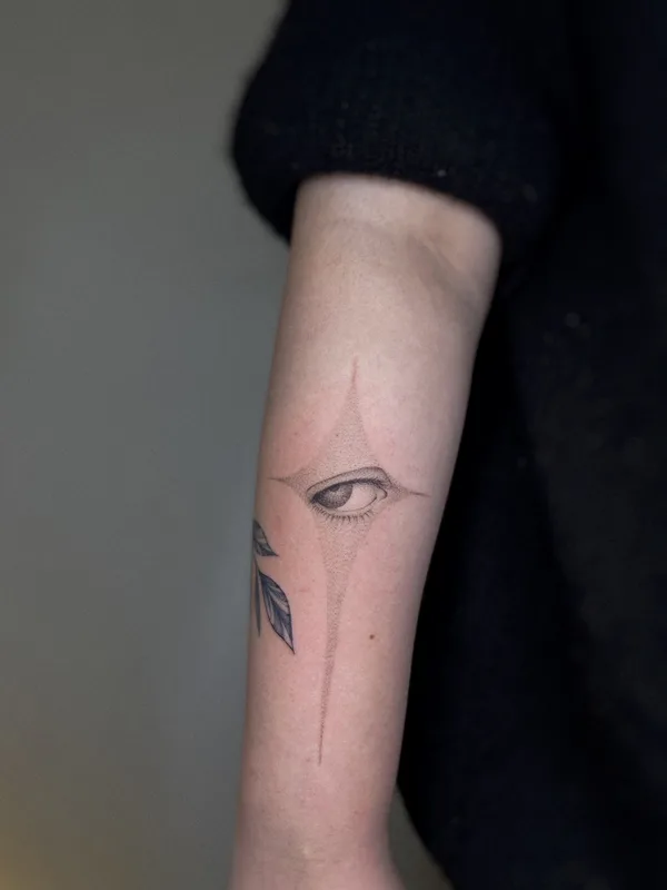 black and grey fineline татуировка на forearm #83089 | Тату мастер Ксения Артемова