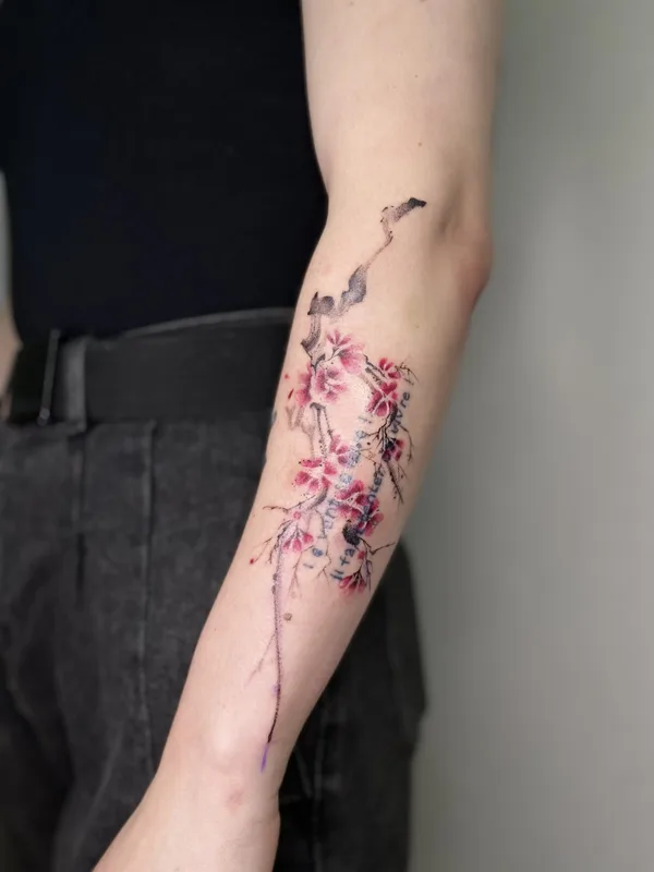 color watercolor татуировка на forearm #83095 | Тату мастер Ксения Артемова