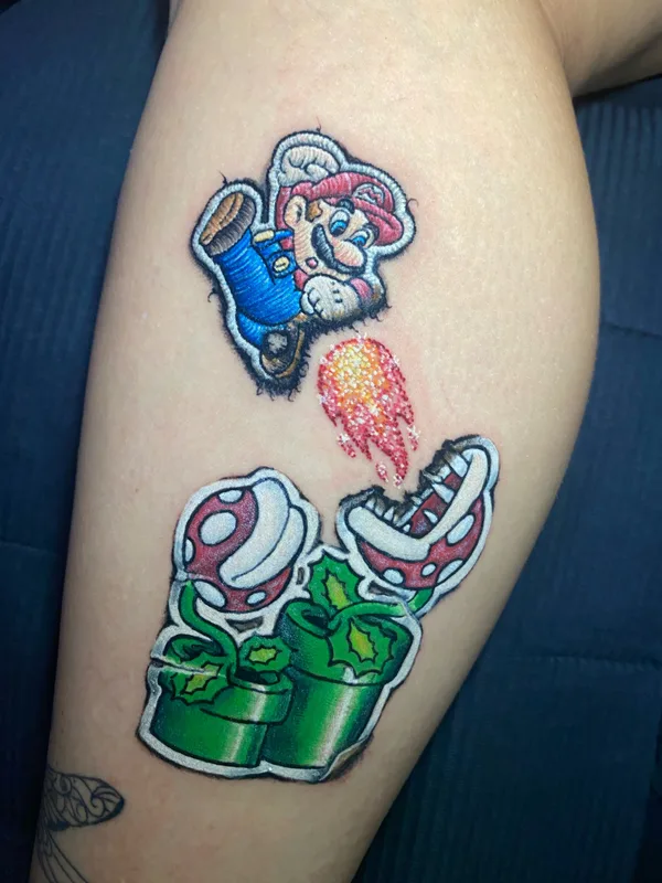 female color patch Tatuagem em leg #83244 | Tatuador Layor Dau 