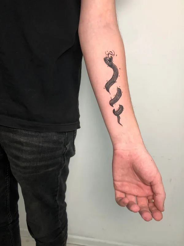 black blackwork татуировка на forearm #83360 | Тату мастер Анастасия Бутук