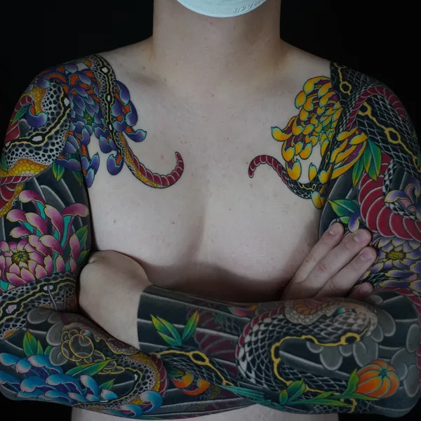 Japanese tattoo by Horikaka in Seoul