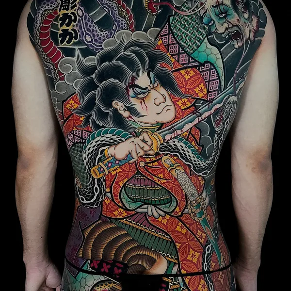 Japanese tattoo by Horikaka in Seoul