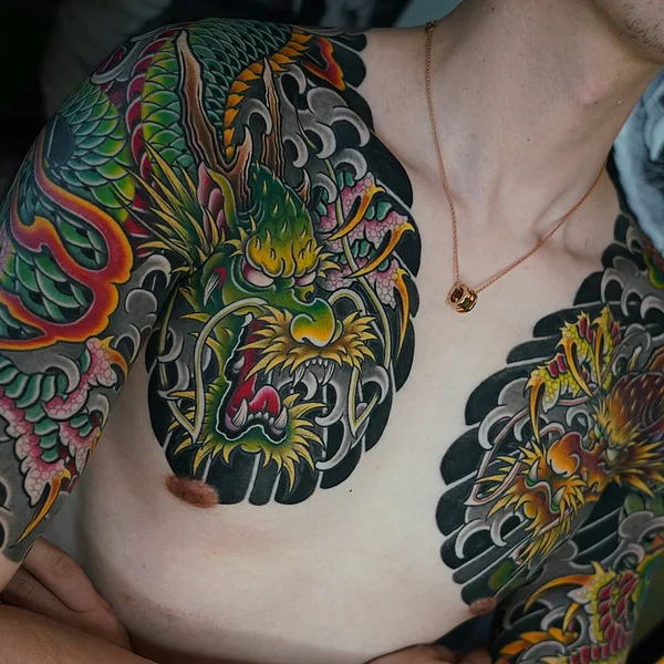 Japanese tattoo by Horikaka in Seoul