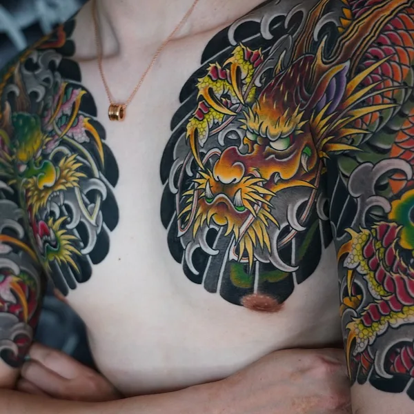 Japanese tattoo by Horikaka in Seoul
