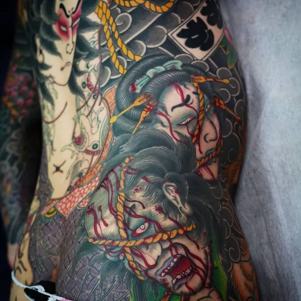 Japanese tattoo by Horikaka in Seoul