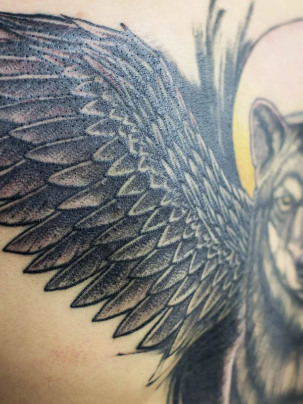 black and grey black and grey татуировка на upper back #22756 | Тату мастер Andrey Shishebarov