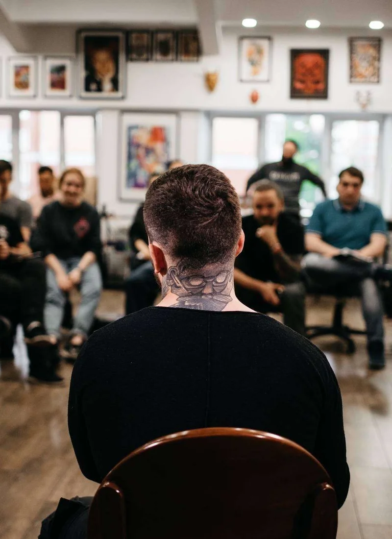 The first stage of the discussion panel at Bugpin Tattoo