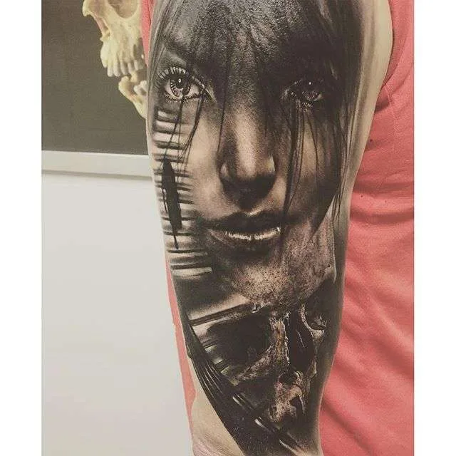 Tattoo artist Matt Mrowka blackandgrey horror realism tattoo