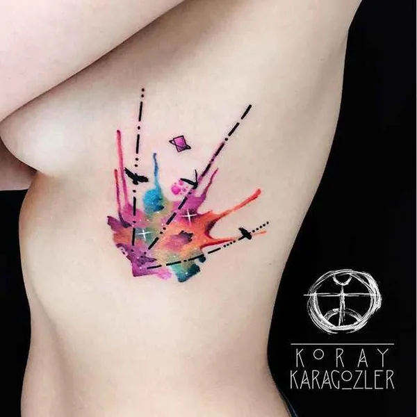 Watercolor tattoo by Koray Karagözler in Antalya