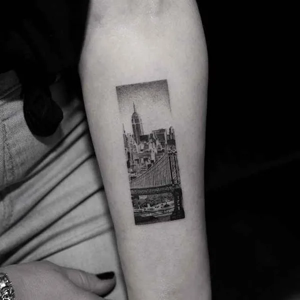 Geometric tattoo by Balazs Bercsenyi in New York City
