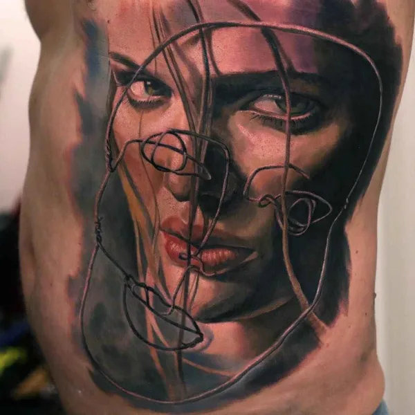 Portrait tattoo by Dongkyu Lee (Qtattoo) in Seoul