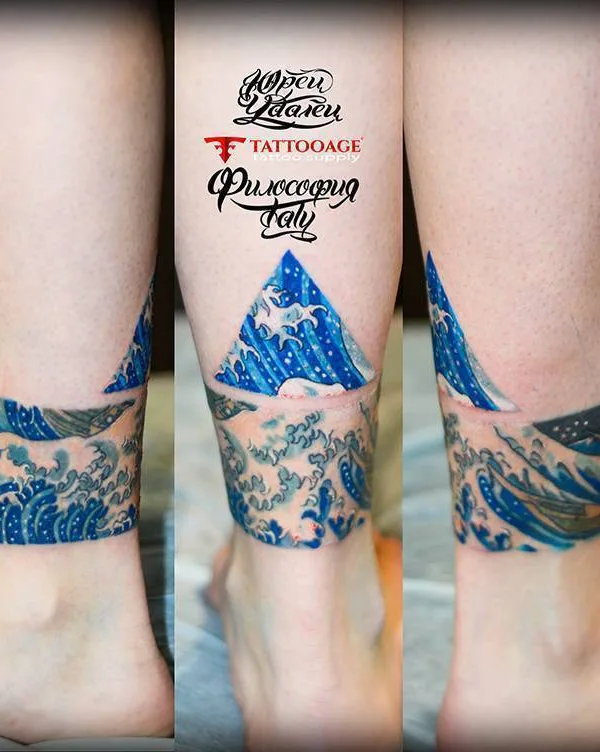 color japanese tattoo on ankle #23382 | Tattoo Artist Юрец Удалец