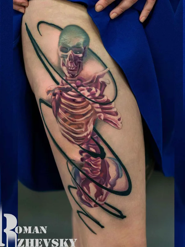 color realism tattoo auf thigh #12179 | Tätowierer Роман Ржевский
