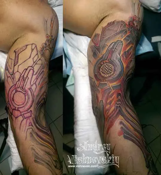 color biomechanical татуировка на forearm #10806 | Тату мастер Андрей Вишневский