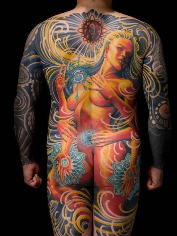 color illustrative tattoo on full back #26498 | Tattoo Artist Adrian Lee
